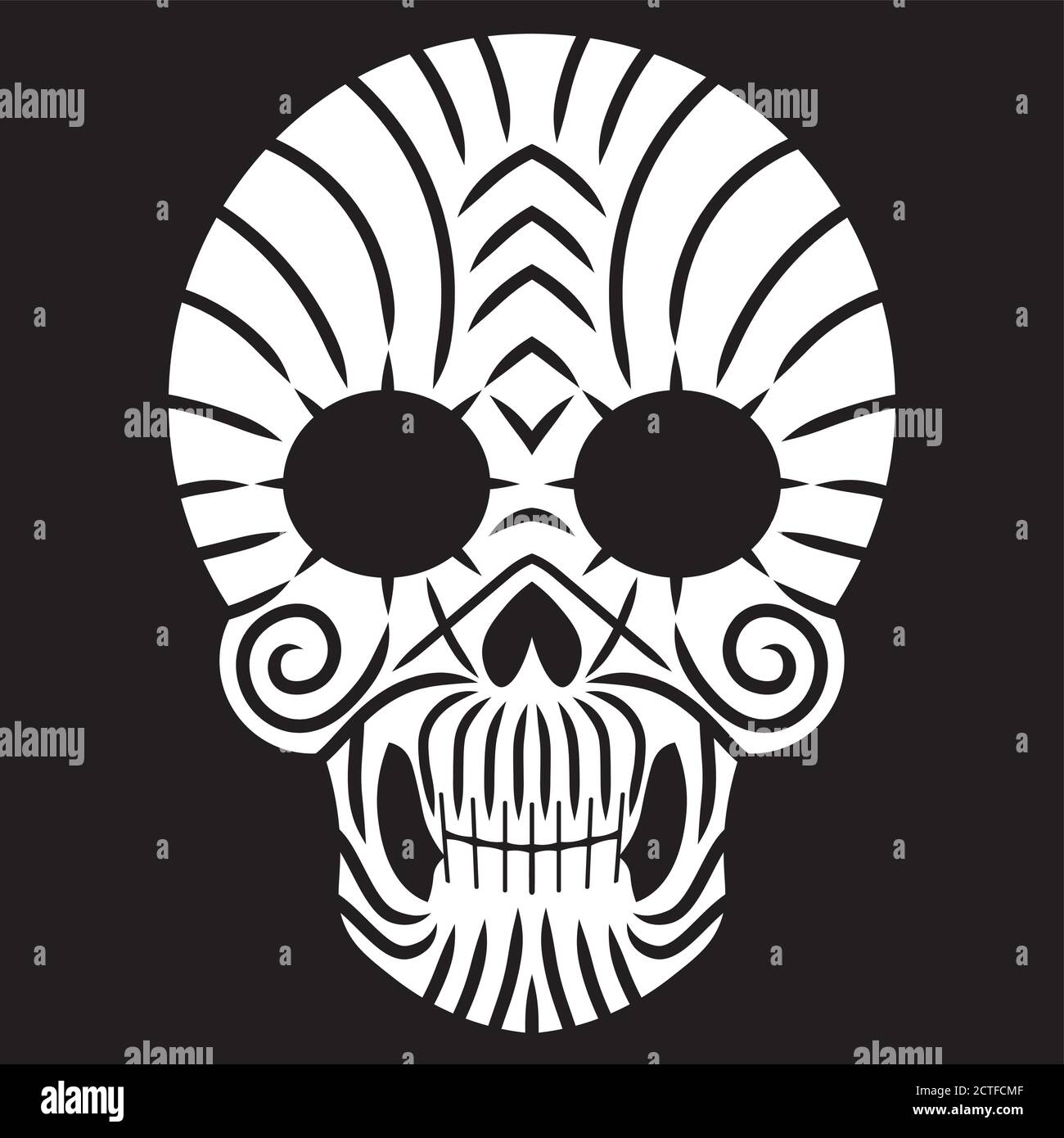 Icône/symbole du crâne de Calavera mexicain Illustration de Vecteur