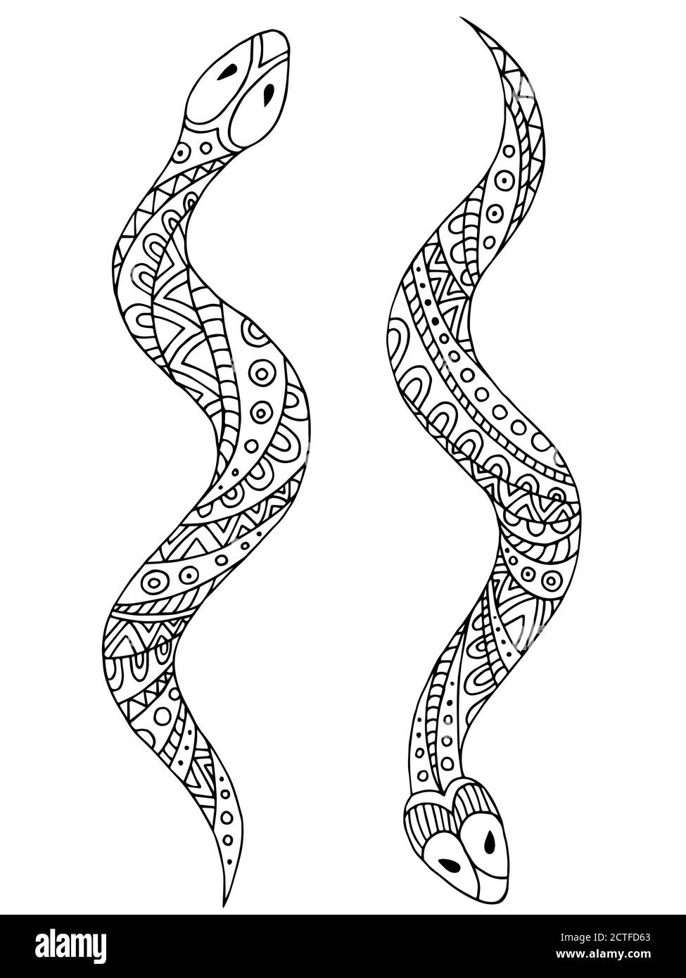 Serpent animal graphique noir blanc isolé illustration vecteur Illustration de Vecteur