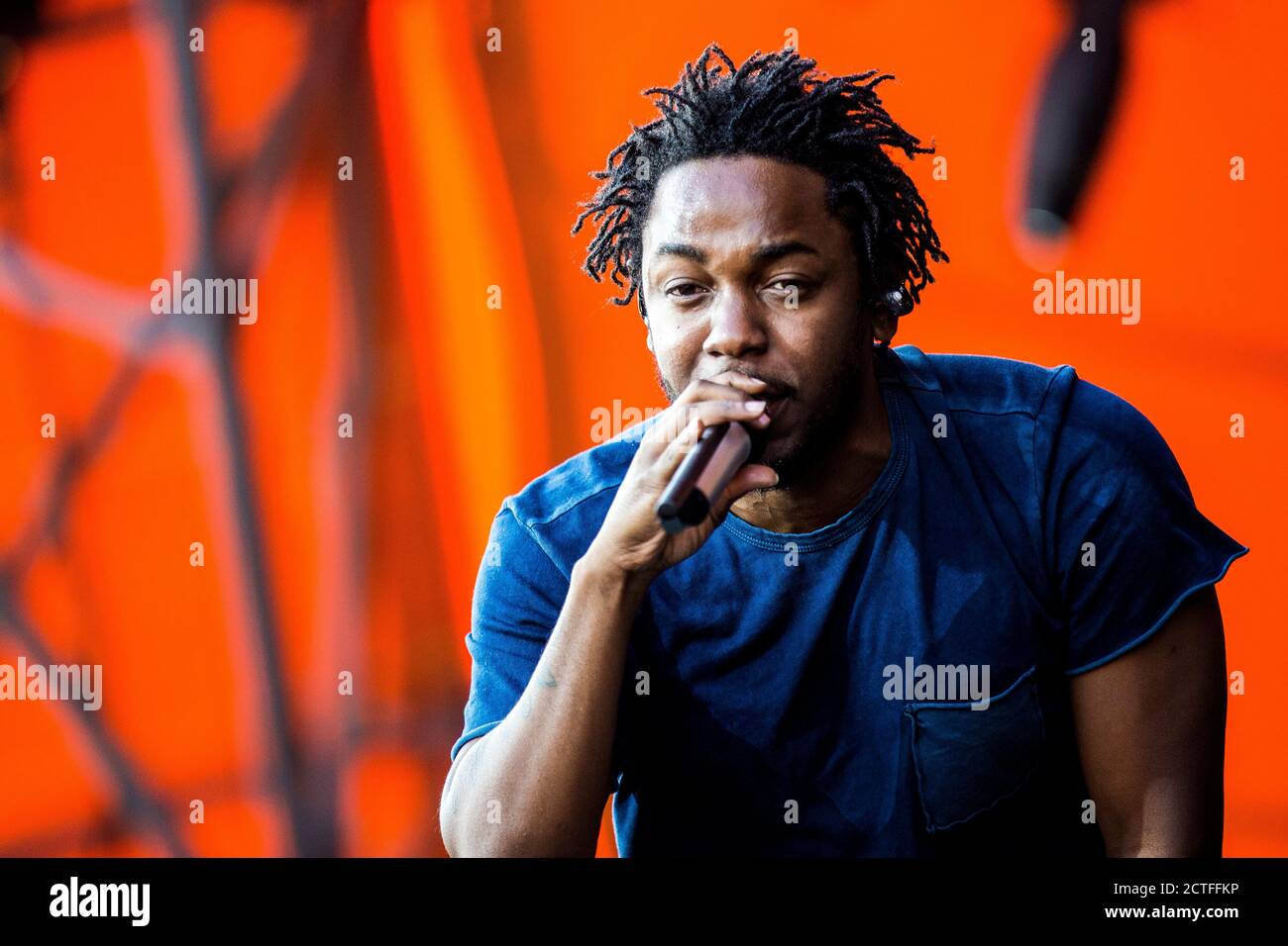 Roskilde, Danemark. 03ème, juillet 2015. Kendrick Lamar, rappeur et parolier américain, interprète un concert à Orange Stage au festival de musique danois Roskilde Festival 2015. (Crédit photo: Gonzales photo - Lasse Lagoni). Banque D'Images