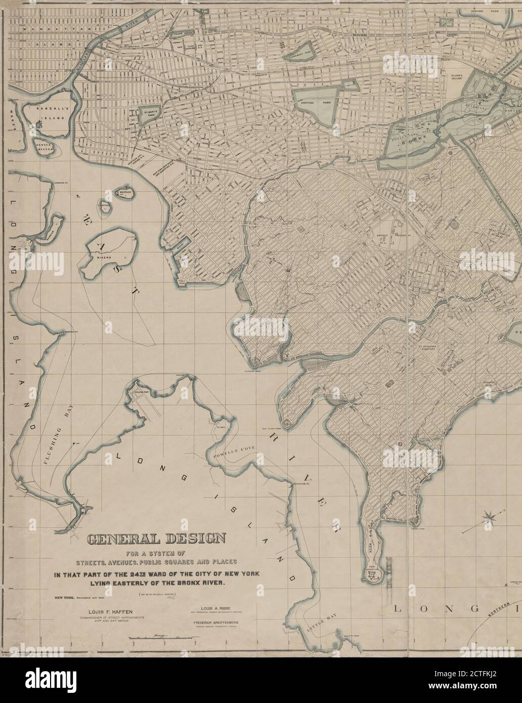 Conception générale d'un système de rues, avenues . . . Dans cette partie de la 24e paroisse . . . Couché à l'est de la rivière Bronx., cartographique, cartes, 1897 Banque D'Images