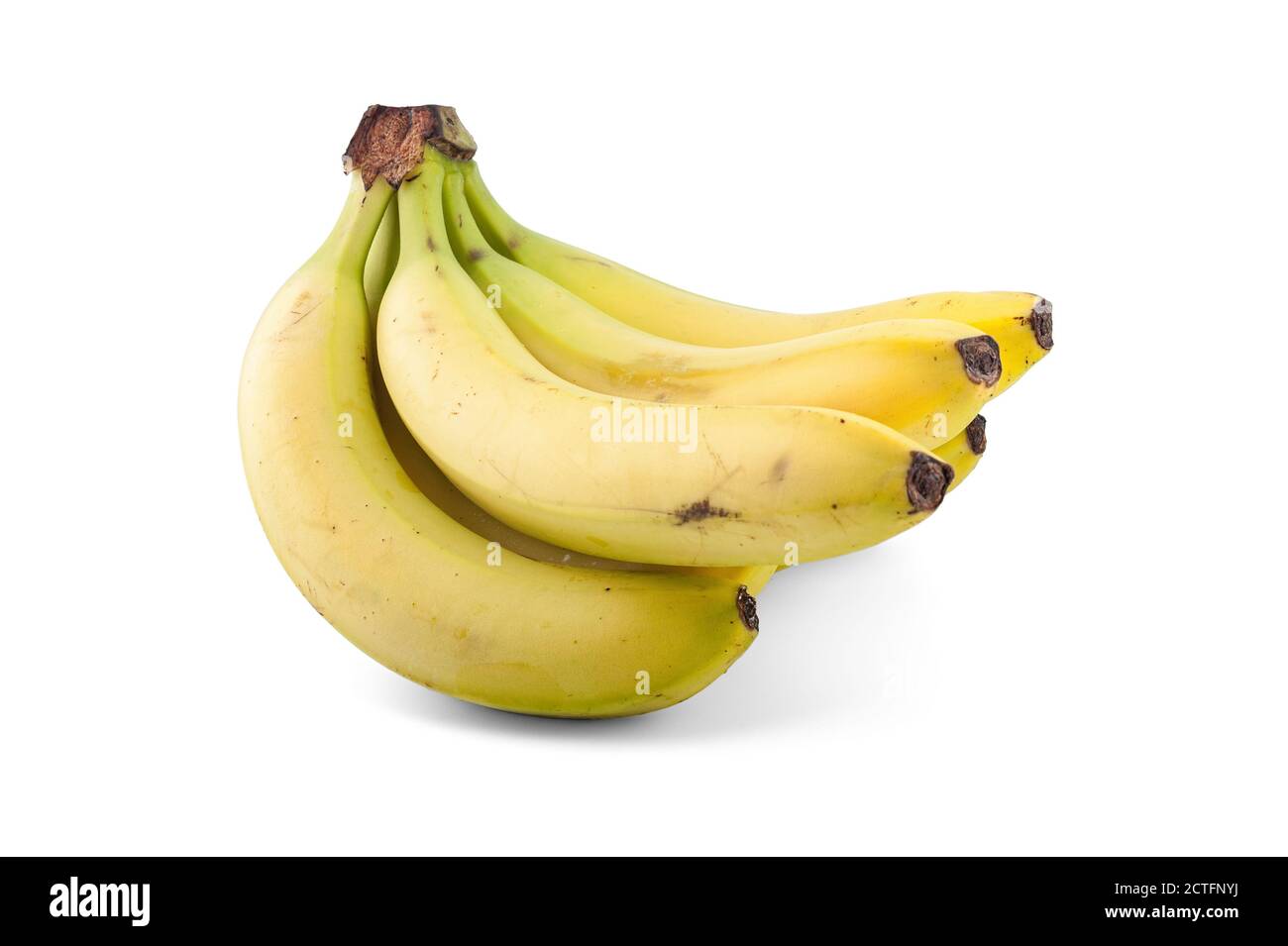 Un bouquet de bananes cavendish isolées sur fond blanc. Banque D'Images