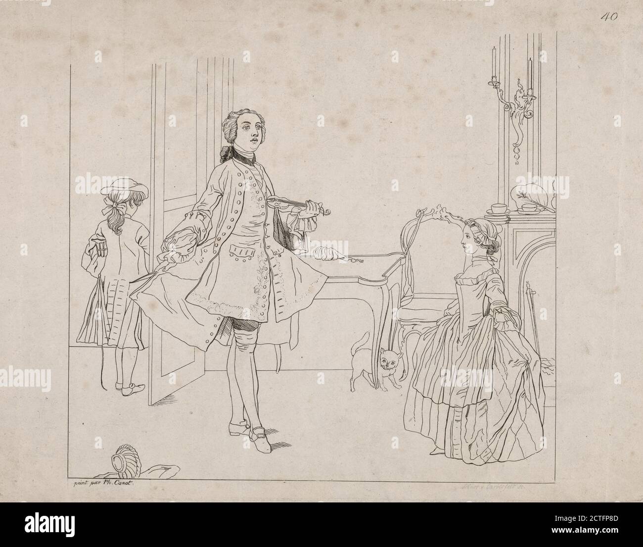 Le maître dansant, image fixe, estampes, 1810 - 1819, Schnorr von Carolsfeld, Ludwig Ferdinand, 1788-1853, Canot, Philippe, d. 1783 Banque D'Images