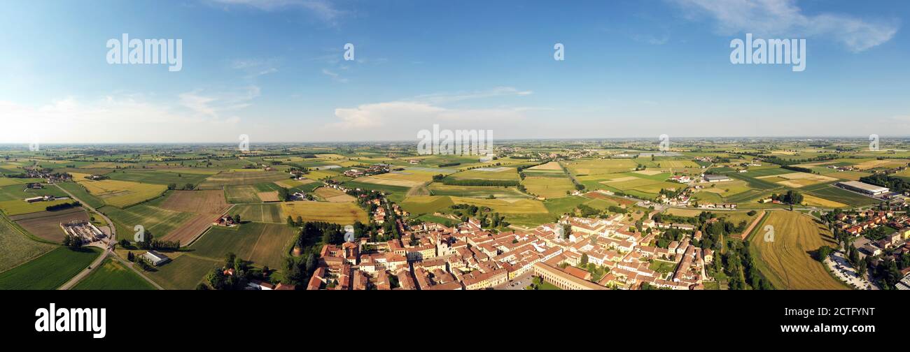 Vue aérienne du site du patrimoine mondial de Sabbioneta par l'UNESCO Banque D'Images