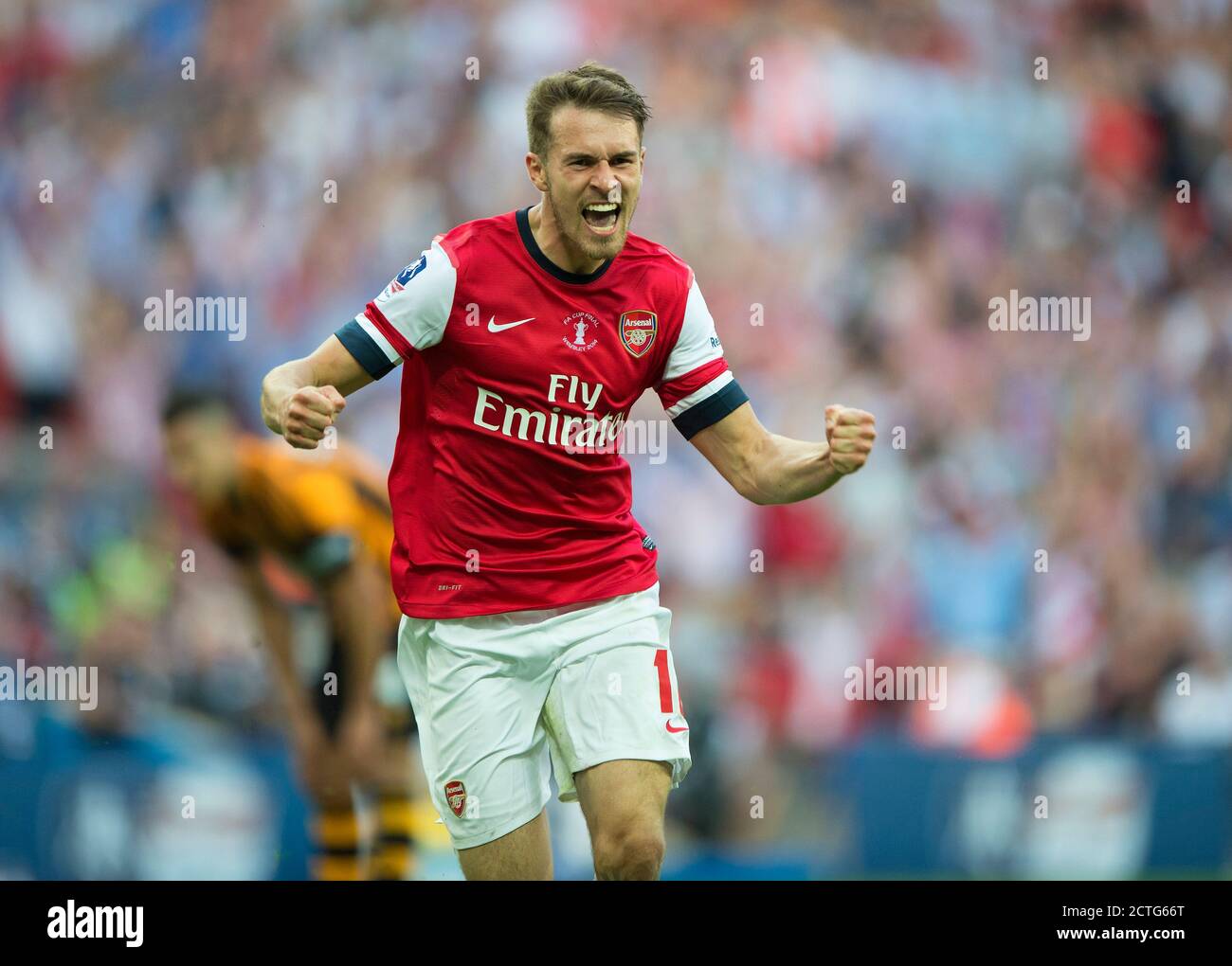 AARON RAMSEY CÉLÈBRE LE GAIN EN PLUS DE TEMPS. ARSENAL / VILLE DE HULL. FA TASSE FINALE. IMAGE : © MARK DOULEUR Banque D'Images