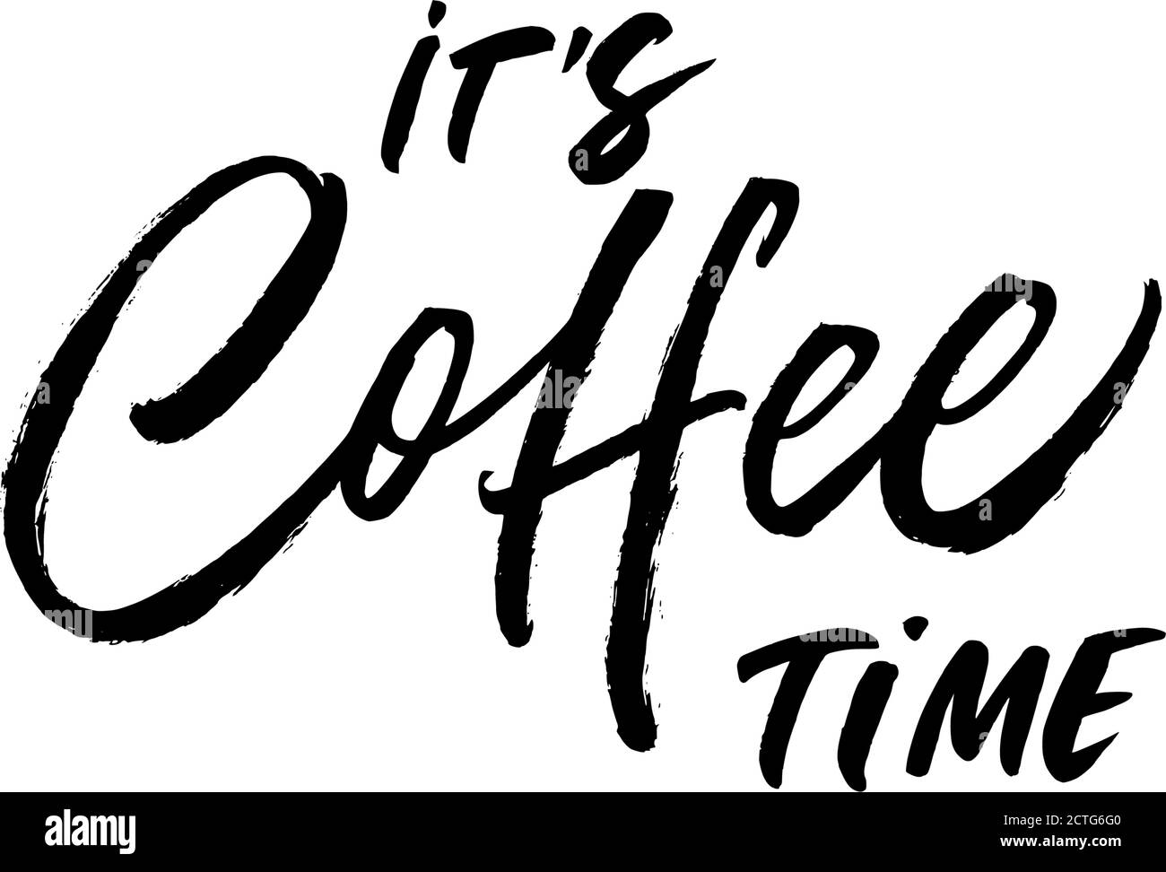 C'est la calligraphie moderne de la forme de temps de café. Illustration de Vecteur