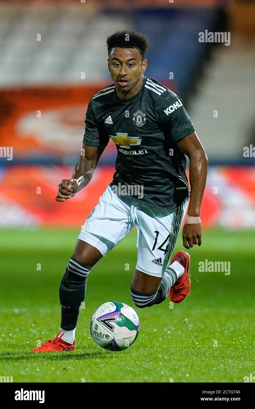 Luton, Royaume-Uni. 07e juillet 2020. Jesse Lingard de Manchester United (14) lors du match de la Carabao Cup entre Luton Town et Manchester United derrière des portes fermées à Kenilworth Road, Luton, Angleterre, le 22 septembre 2020. Photo de David Horn. Crédit : Prime Media Images/Alamy Live News Banque D'Images