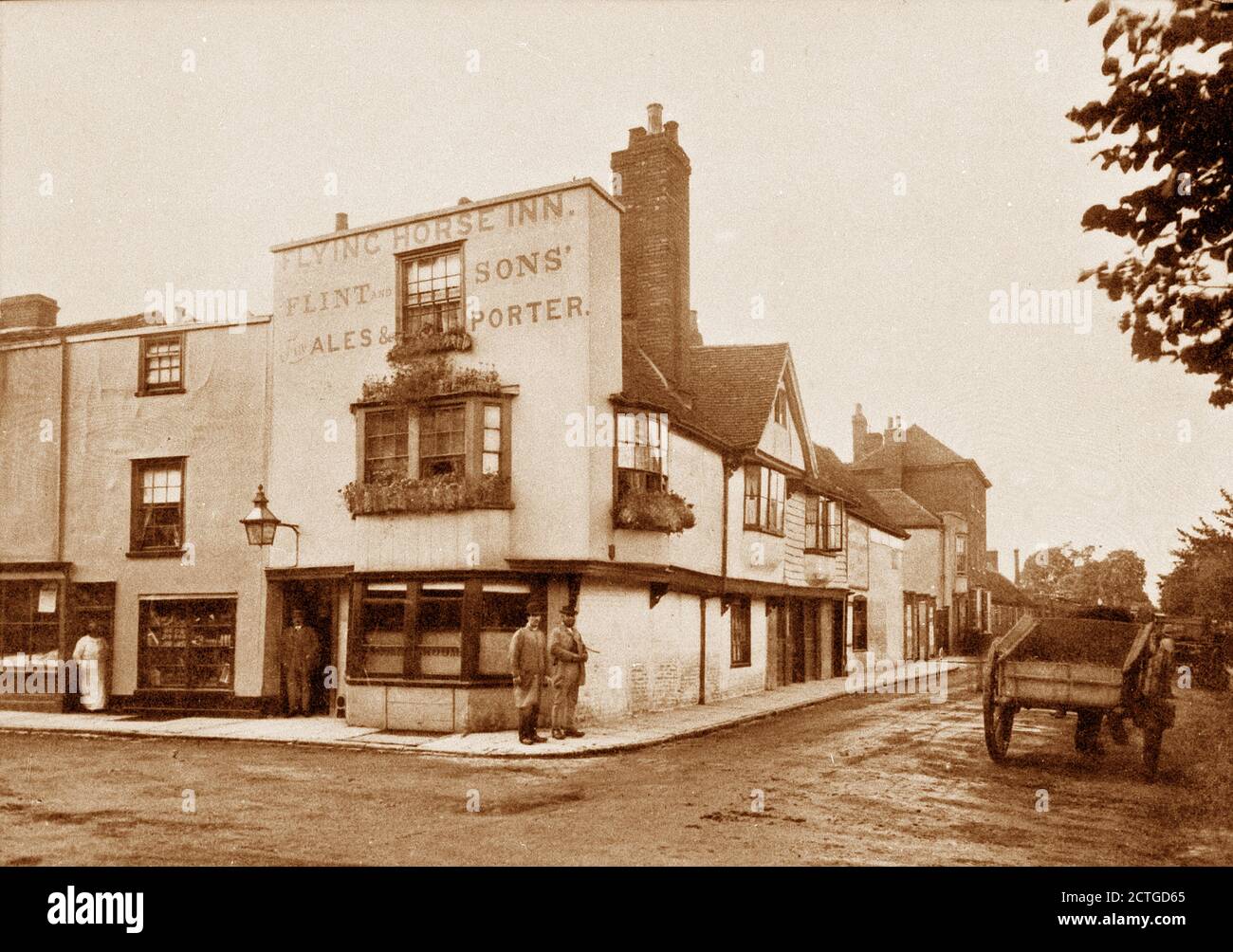 Flying Horse Inn, Canterbury, Vintage, 1860's. Banque D'Images