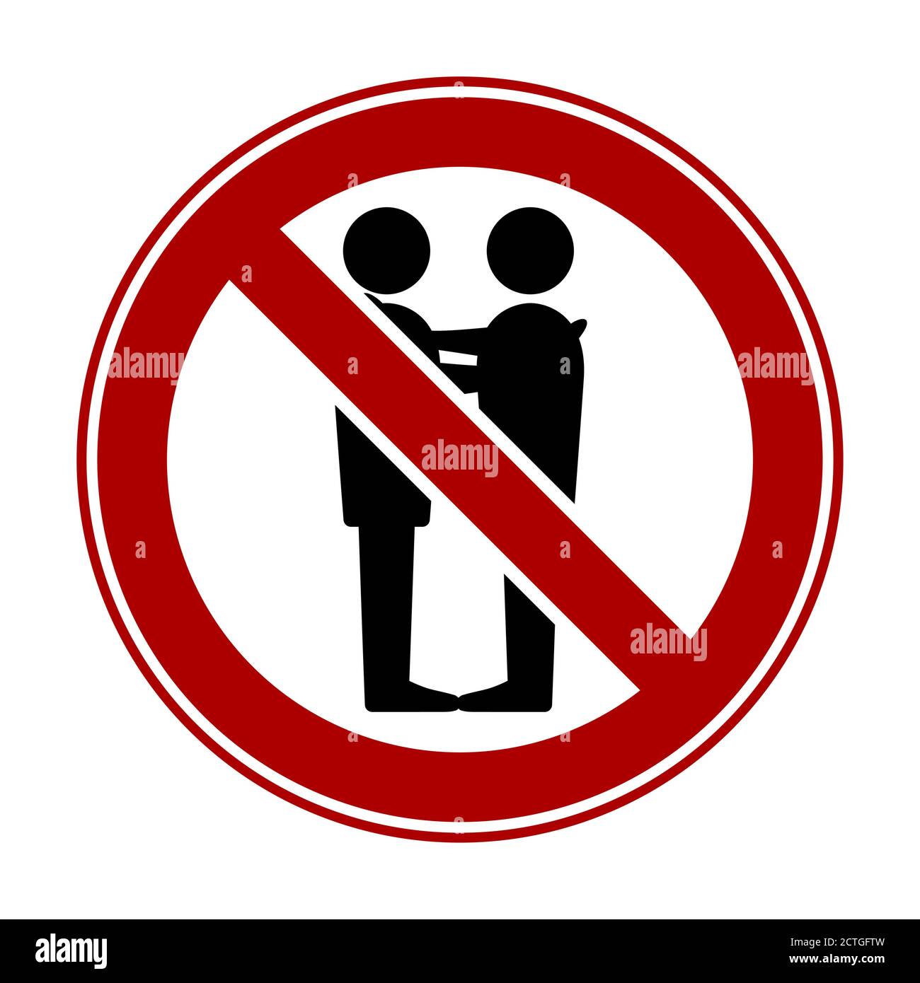 Signe de distance sociale sans voyous. Image vectorielle. Illustration de Vecteur