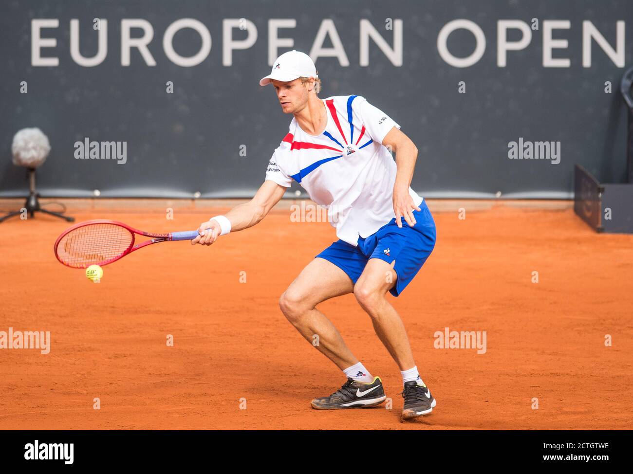 Hambourg, Allemagne. 23 septembre 2020. Circuit ATP de tennis - Hamburg European Open, singles, men, tour de seize dans le stade de Rothenbaum. Garin (Chili) - chanvre (Allemagne). Yannick Hanfmann en action. Credit: Daniel Bockwoldt/dpa/Alay Live News Banque D'Images