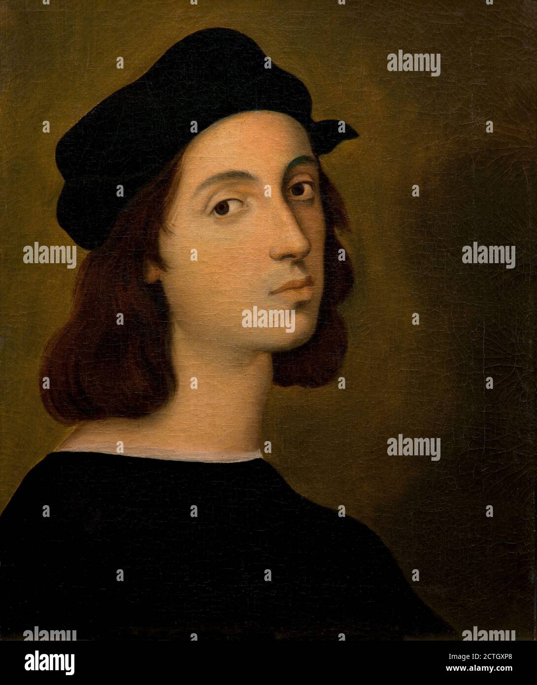 Jean-Auguste-Dominique Ingres 1780-1867. Autoportrait de Raphaël. 1820-1824. peinture à l'huile sur toile cm 43 x 34. Banque D'Images