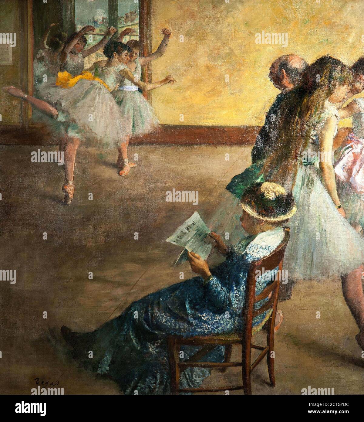 Edgar Degas 1834-1917. La classe de danse. Environ 1880. Peinture à l'huile sur toile cm 82,2 x 76,8. Banque D'Images