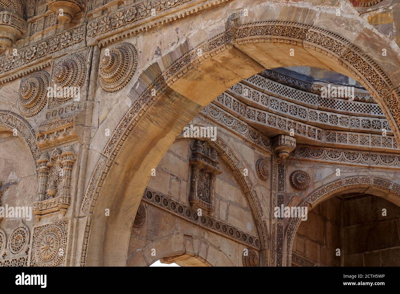 Parc archéologique de Champaner-Pavagadh, site classé au patrimoine mondial de l'UNESCO, Gujarat, Inde. Banque D'Images
