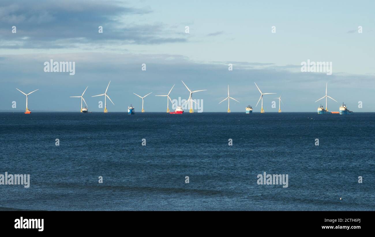 Le parc d'éoliennes offshore d'Aberdeen Banque D'Images