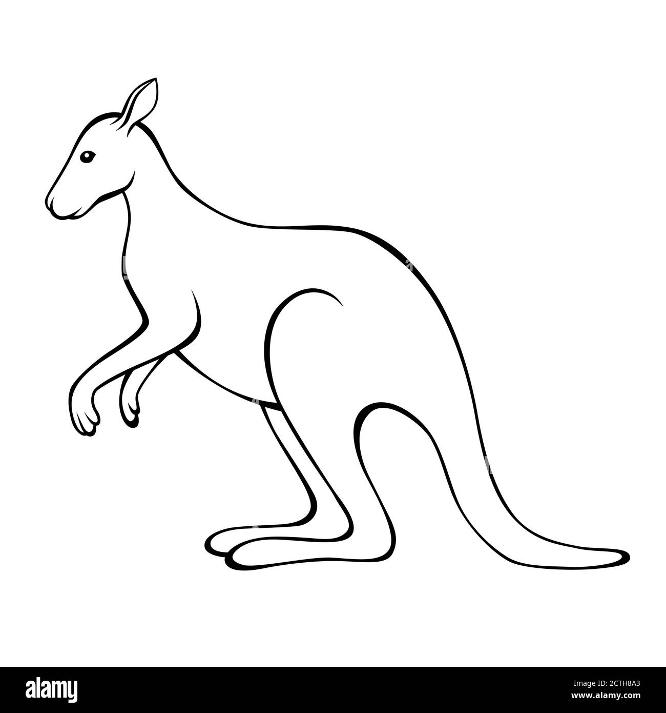 Vecteur d'illustration noir et blanc Kangaroo Illustration de Vecteur