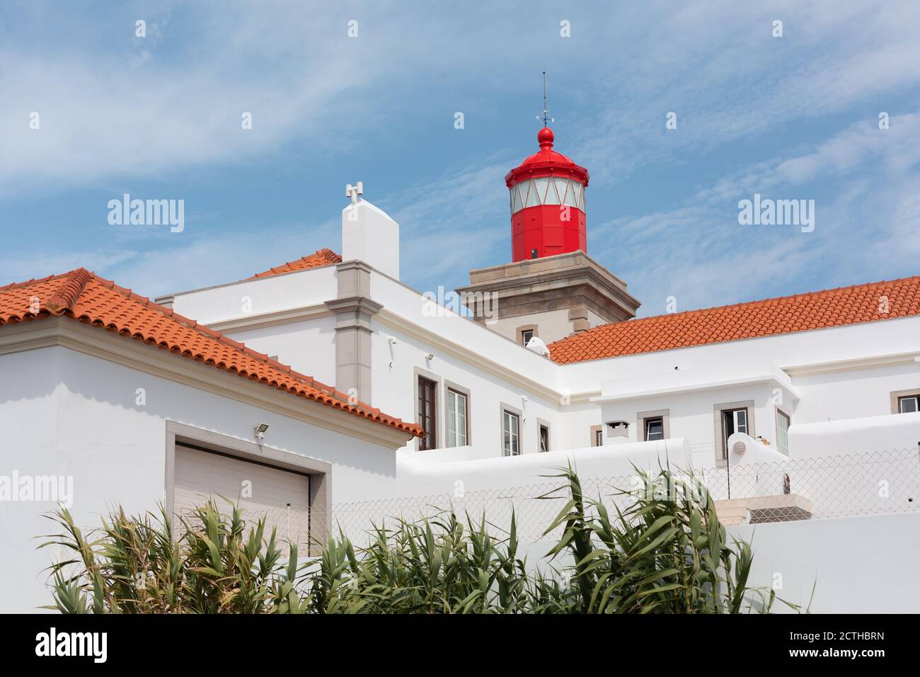 Cabo da Roca, Sintra, Portugal. Célèbre point d'intérêt, le plus à l'ouest du continent européen. L'un des phares les plus célèbres d'Europe. Banque D'Images