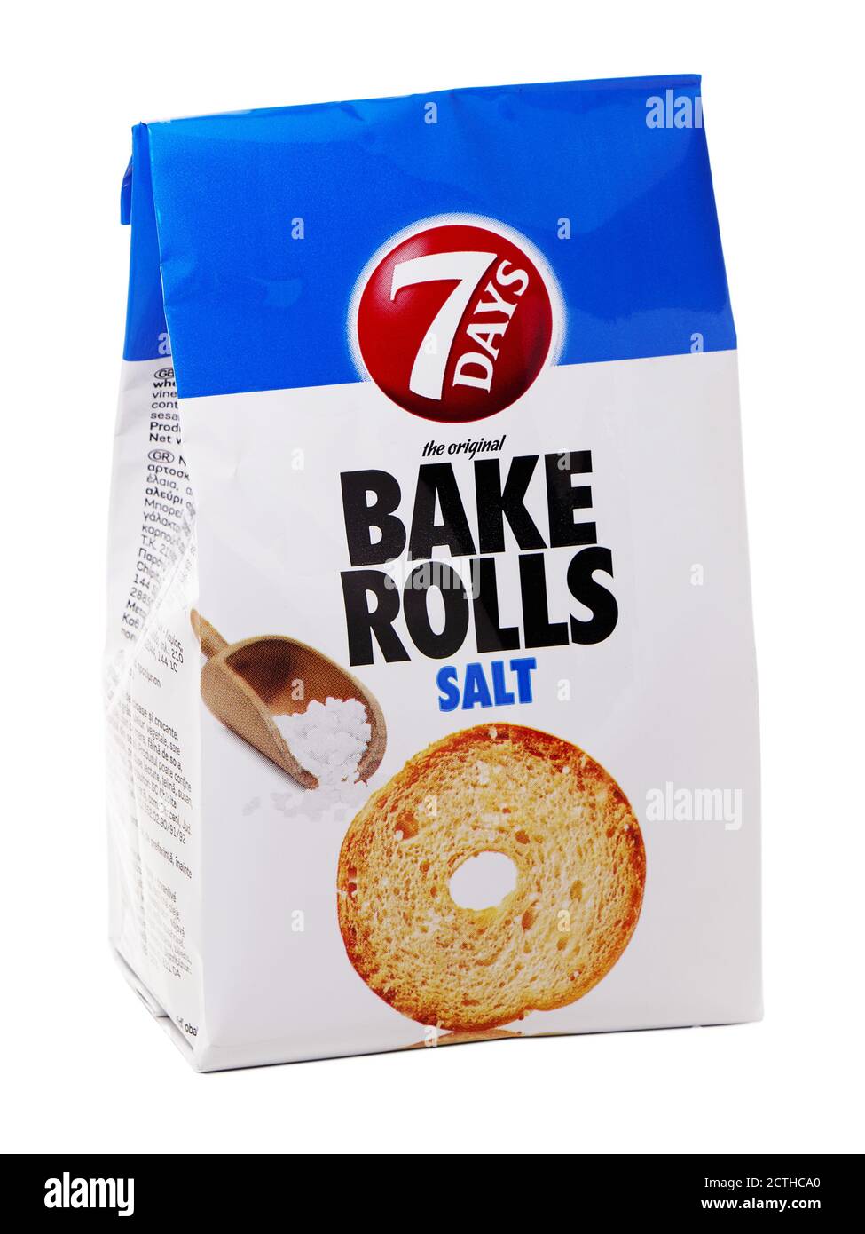 BUCAREST, ROUMANIE - 25 MARS 2015. 7 jours de rouleaux de cuisson au sel produits et fabriqués par Chipita Banque D'Images