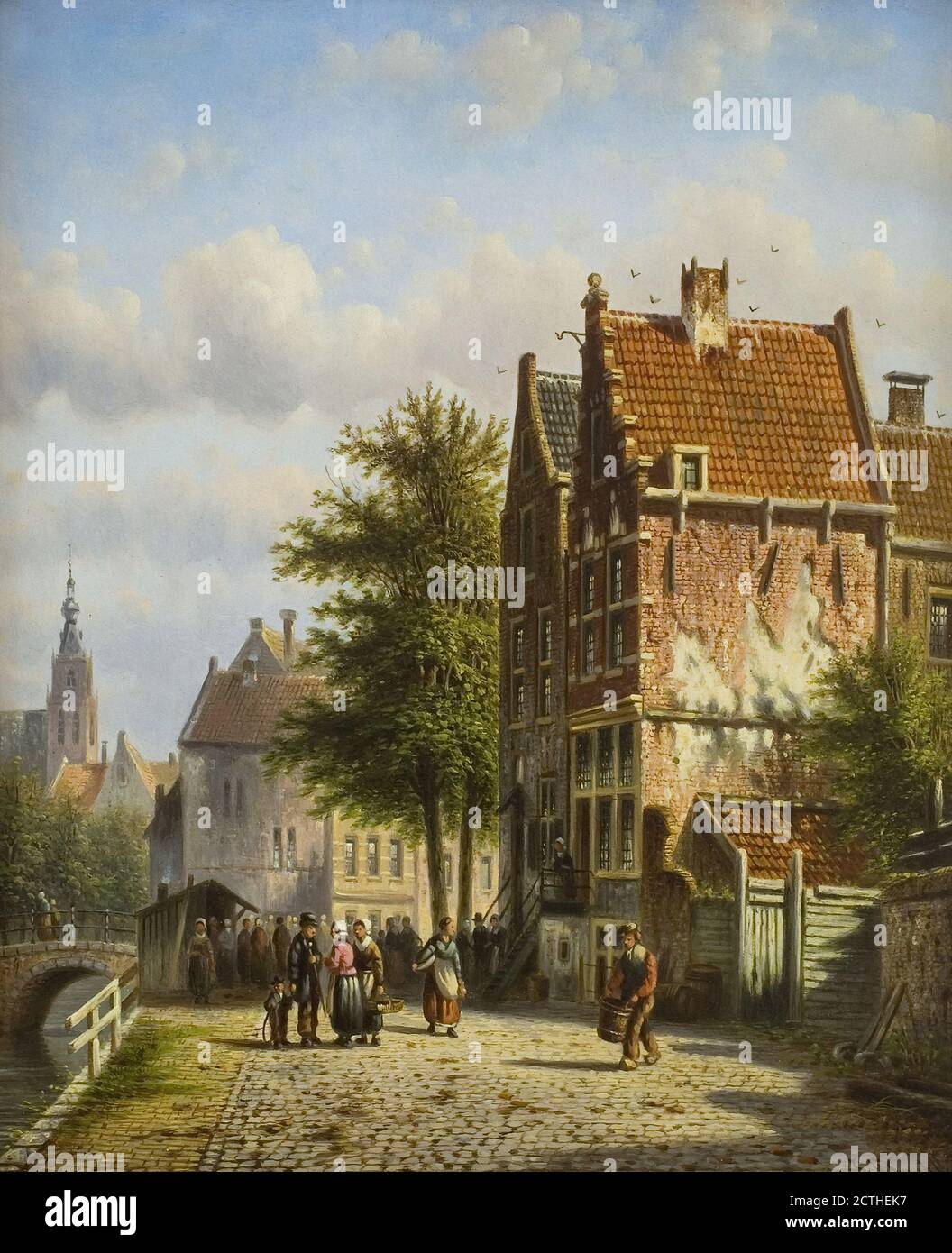 Spohler Johannes Franciscus - le Grachten 1 - Ecole néerlandaise - 19e siècle Banque D'Images