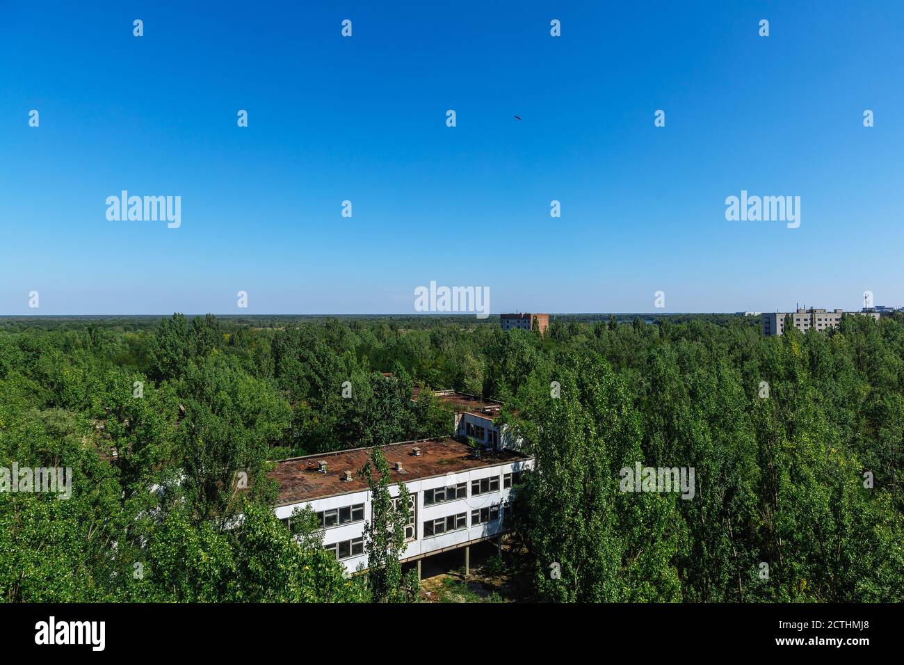 Bâtiments abandonnés de la ville fantôme de Pripyat ChorTchernobyl zone, rayonnement, nucléaire catastrofe Banque D'Images