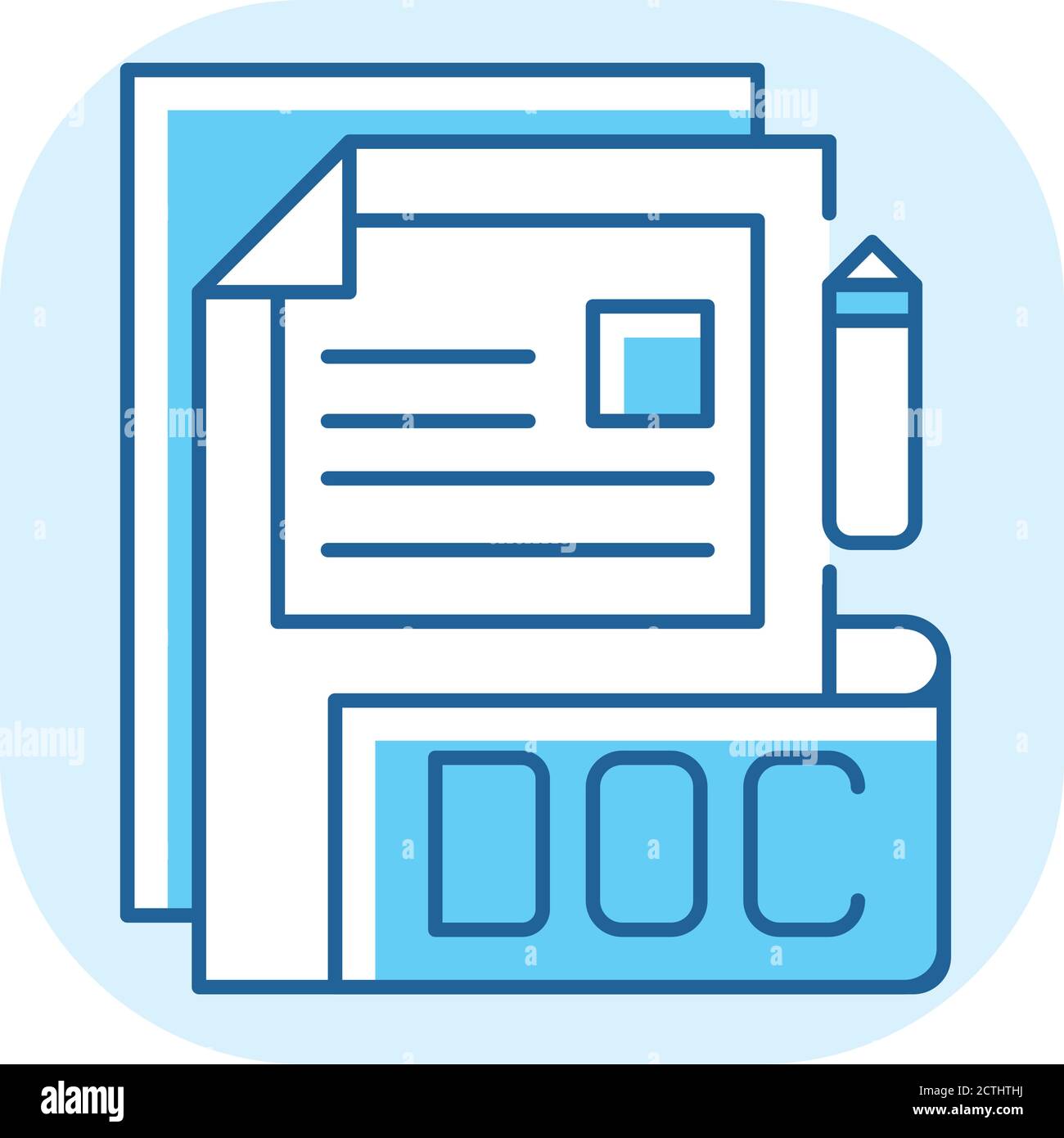 Icône de couleur RVB bleu du fichier DOC Illustration de Vecteur