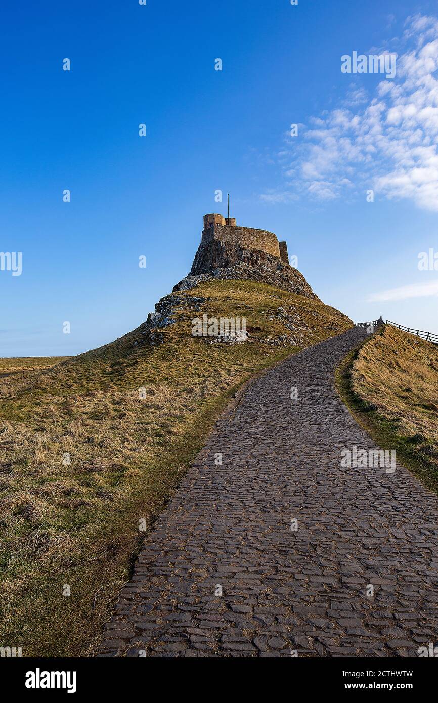 Château de Lindisfarne, Île Sainte de Lindisfarne, Northumbria, Angleterre Banque D'Images
