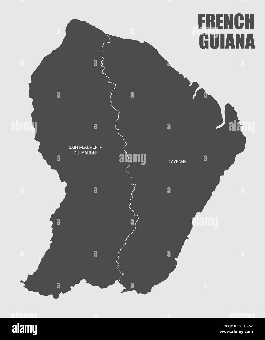 Carte des régions de Guyane française Illustration de Vecteur