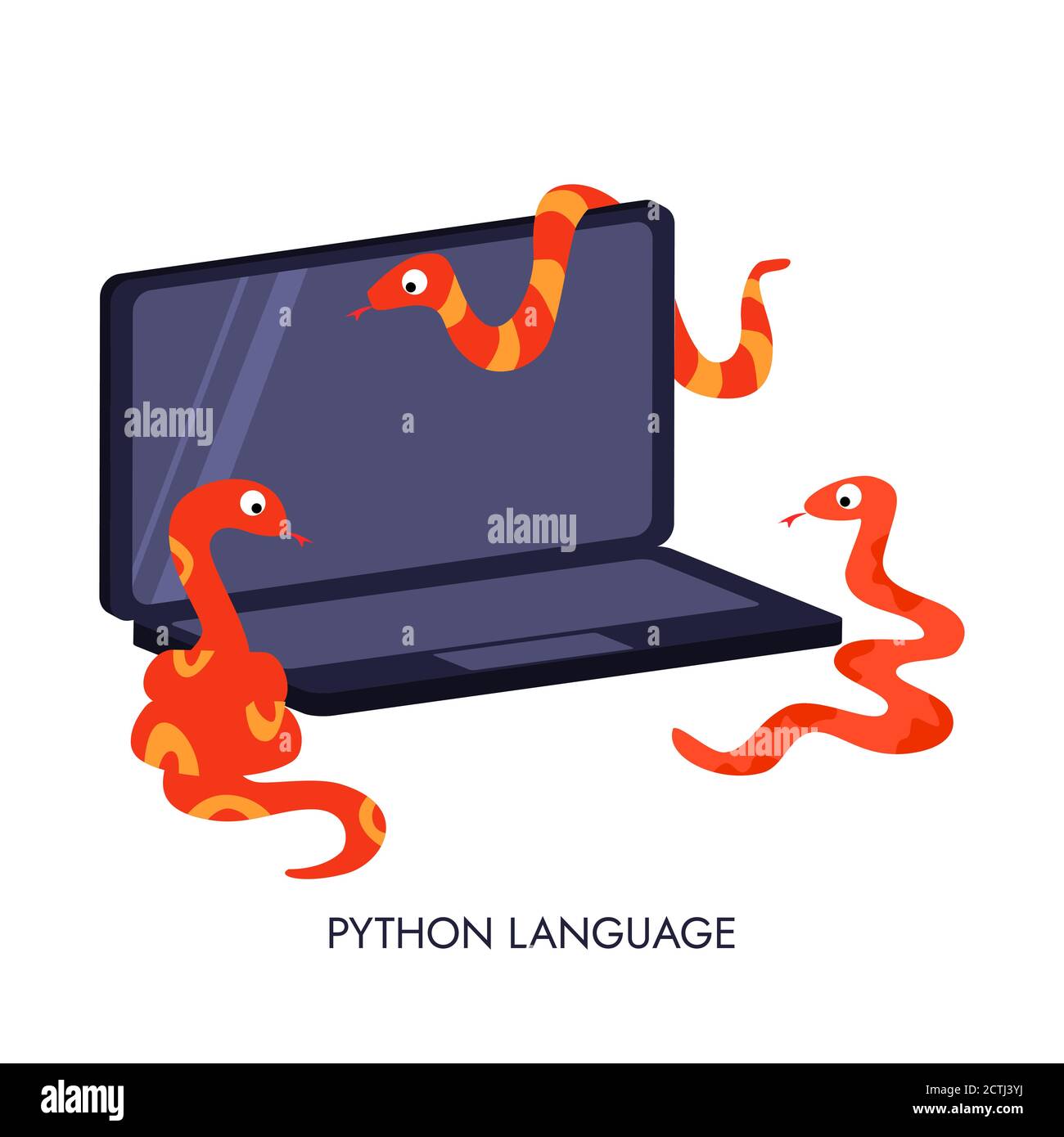 Symbole de langage de code Python. Programmation du codage et développement du concept. Illustration de Vecteur