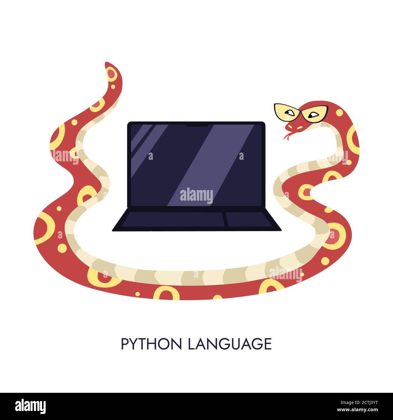 Symbole de langage de code Python. Programmation du codage et développement du concept. Illustration de Vecteur