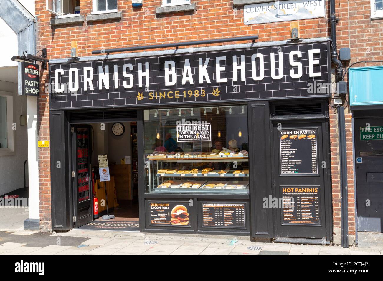 Le Cornish Bakehouse sur Culver St West à Colchester, Essex, Royaume-Uni. Banque D'Images