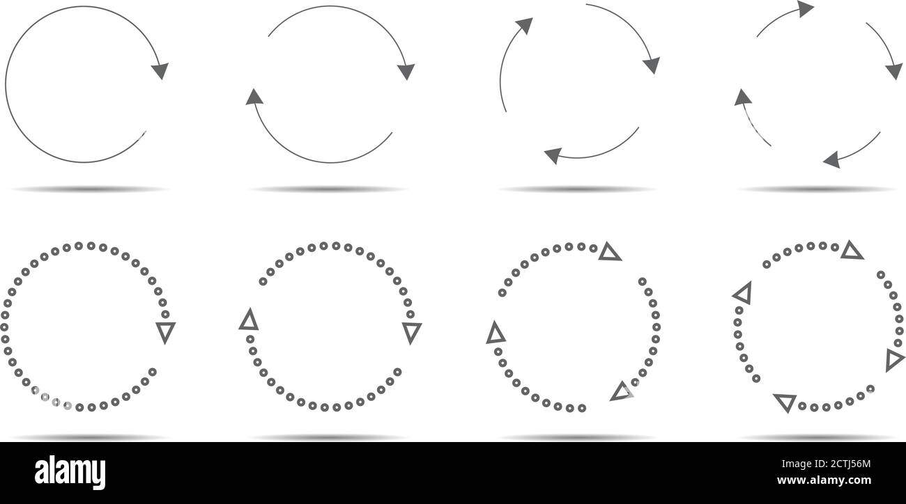 Ensemble de flèches de cercle grises. Icônes vectorielles. Graphique pour le site Web. Illustration de Vecteur