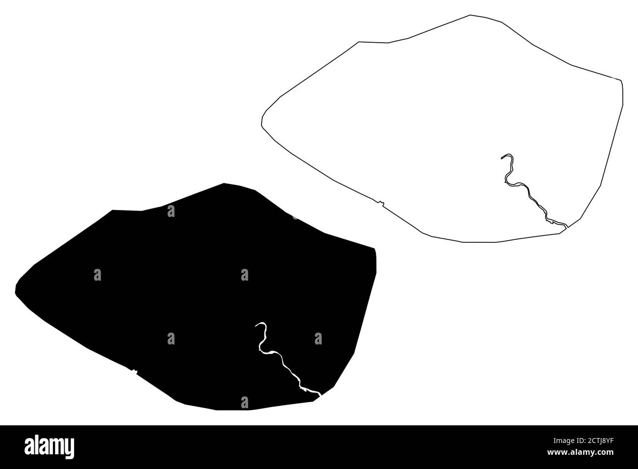 Ville de Maiduguri (République fédérale du Nigeria, État de Borno) carte illustration vectorielle, scribble croquis carte de la ville de Maiduguri Illustration de Vecteur