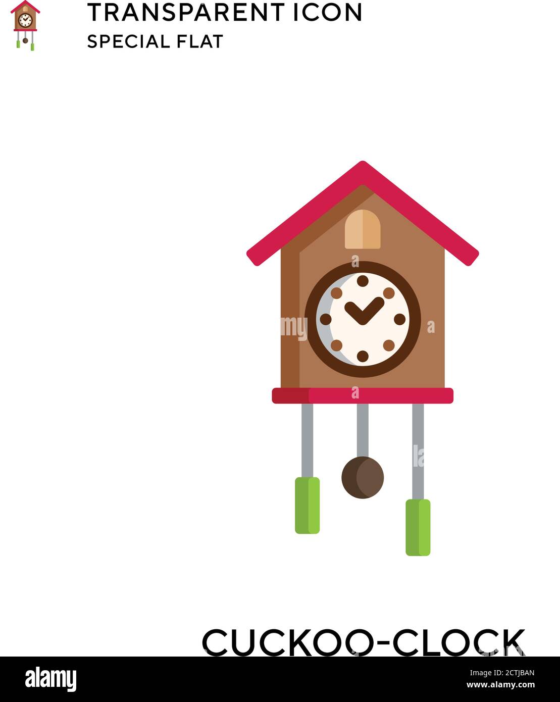 Icône de vecteur Cuckoo-clock. Illustration de style plat. Vecteur EPS 10. Illustration de Vecteur