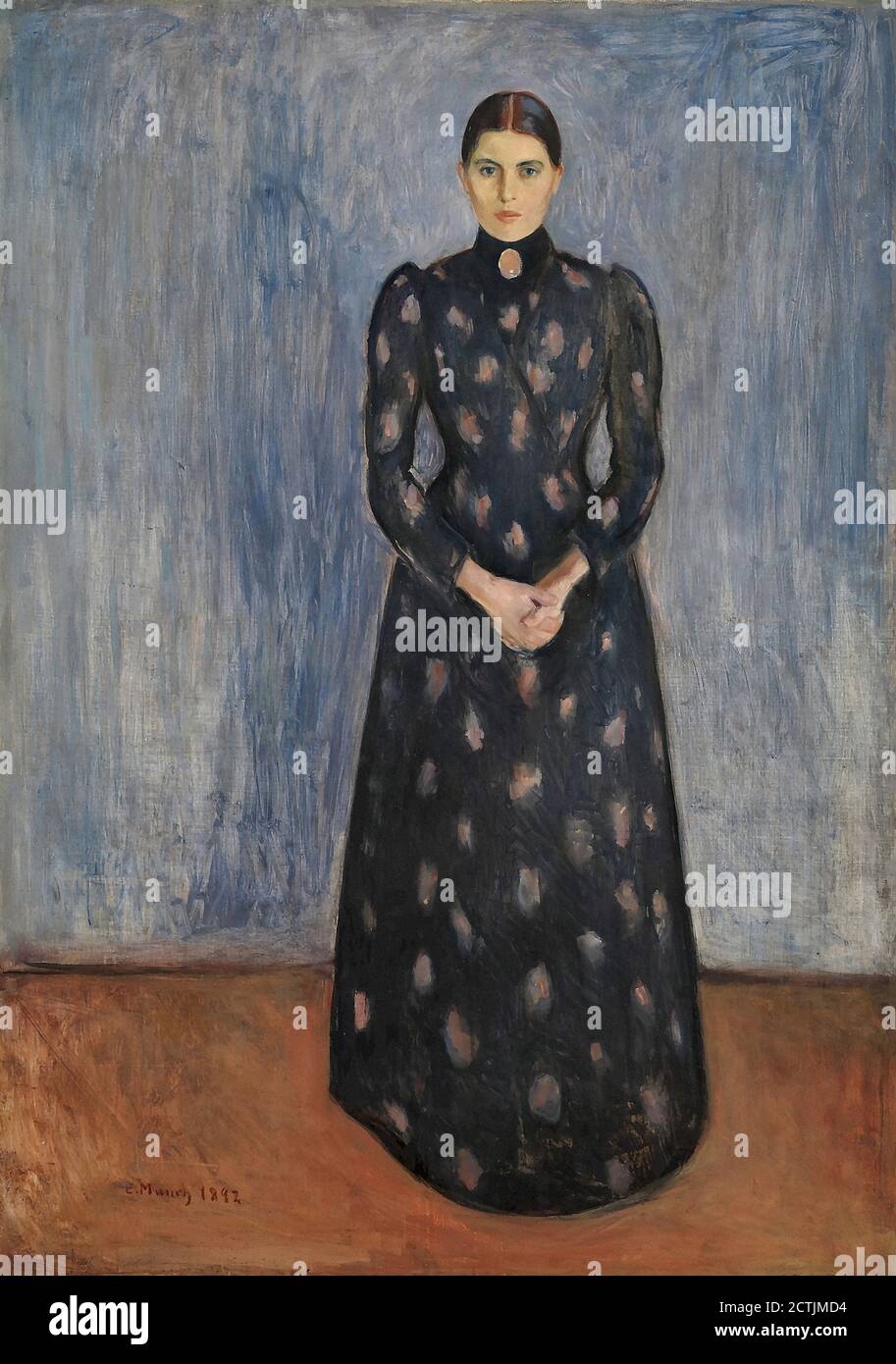 Munch Edvard - Inger en Noir et Violet - Norvégien École - 19e siècle Banque D'Images