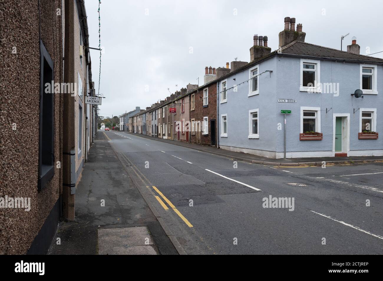 Cleator, Cumbria, Angleterre, Royaume-Uni - logement en terrasse - partie du chemin d'un océan à l'autre Banque D'Images