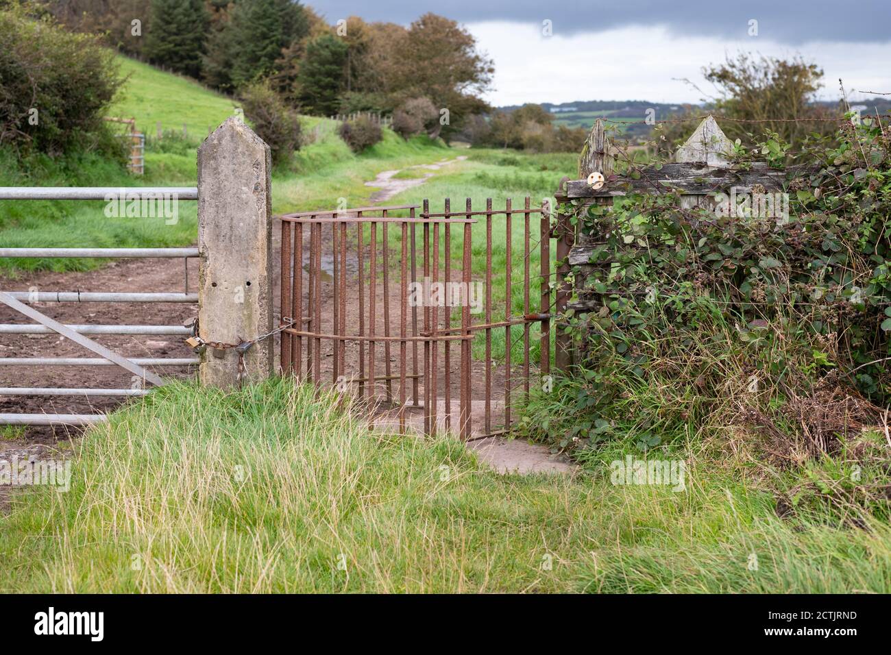 Porte de baiser métallique, St Bees, Cumbria, Angleterre, Royaume-Uni Banque D'Images