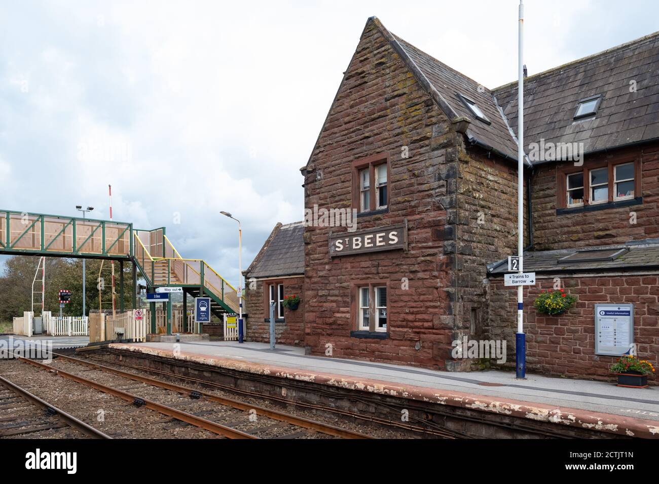 St Bees Station, St Bees, Cumbria, Angleterre, Royaume-Uni Banque D'Images