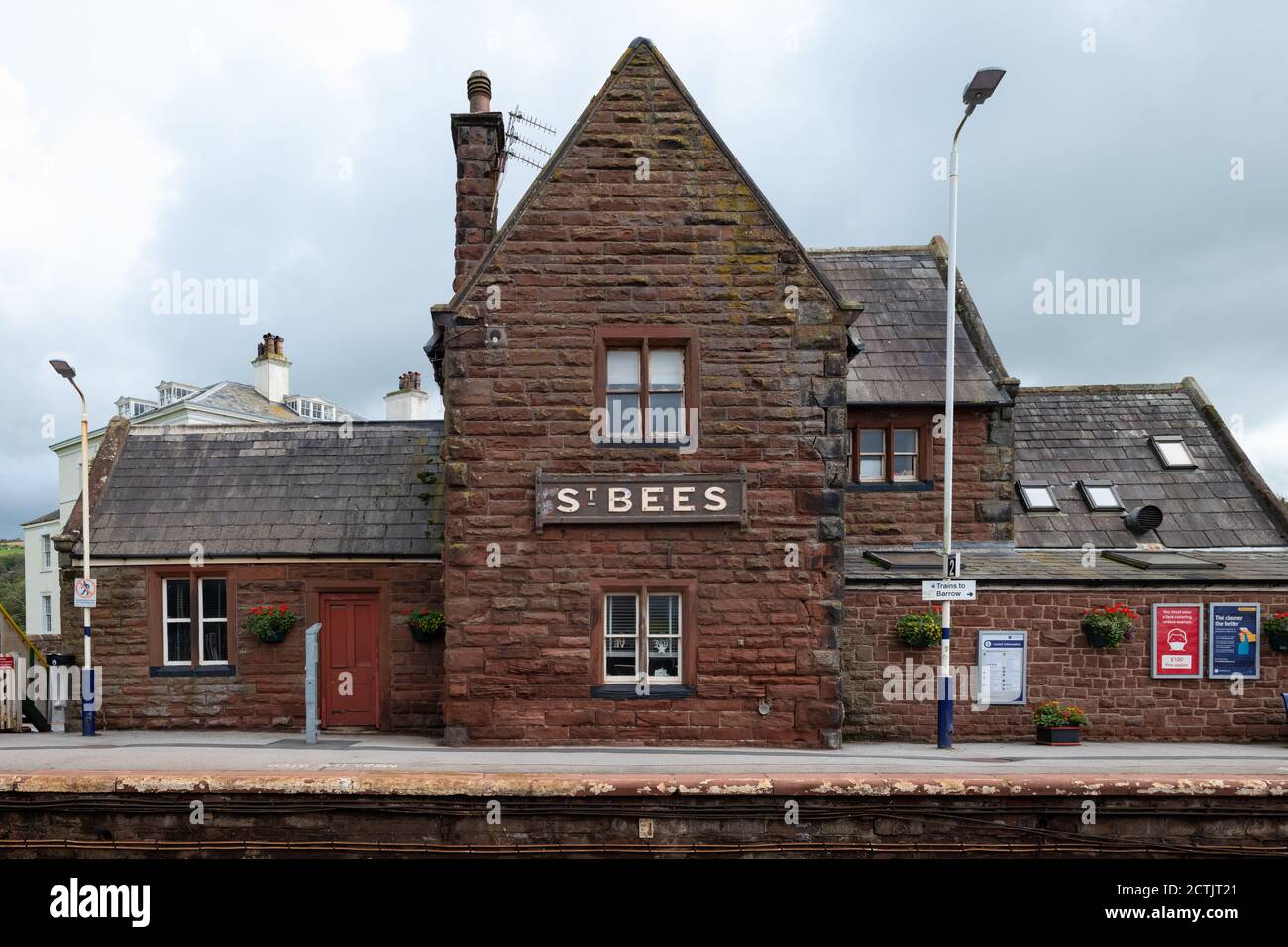 St Bees Station, St Bees, Cumbria, Angleterre, Royaume-Uni Banque D'Images
