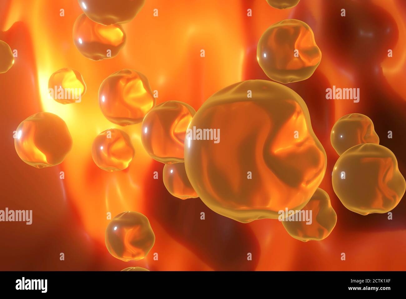 Rendu tridimensionnel du cholestérol flottant dans le corps humain Banque D'Images