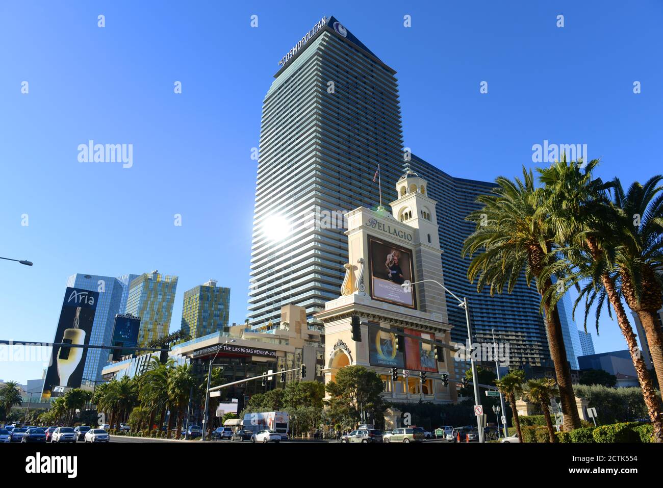 Cosmopolite de Las Vegas (Cosmo) est un complexe et casino de luxe ouvert en 2010 sur le Strip de Las Vegas, dans le Nevada, Etats-Unis. Banque D'Images