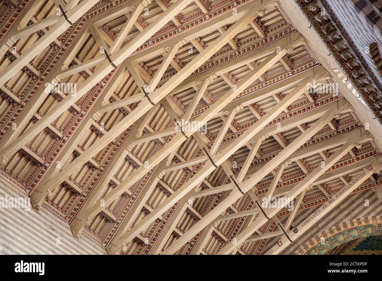 Orvieto, région de l'Ombrie, Italie. Plafond dans la nef de l'Orvieto duomo. Banque D'Images