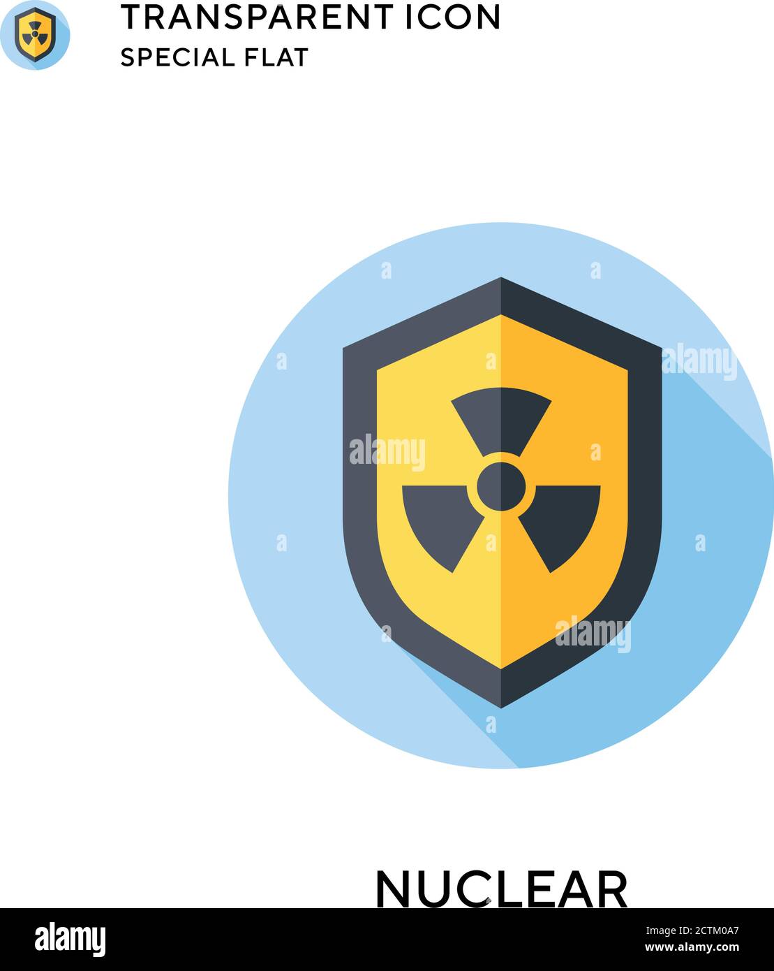 Icône de vecteur nucléaire. Illustration de style plat. Vecteur EPS 10. Illustration de Vecteur