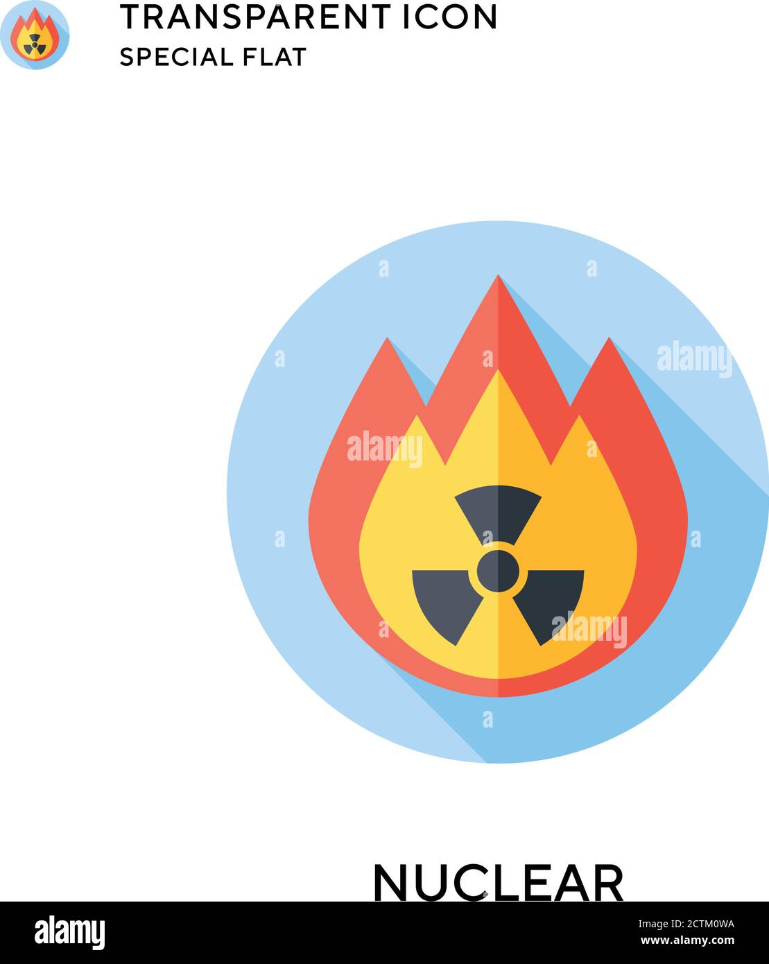 Icône de vecteur nucléaire. Illustration de style plat. Vecteur EPS 10. Illustration de Vecteur