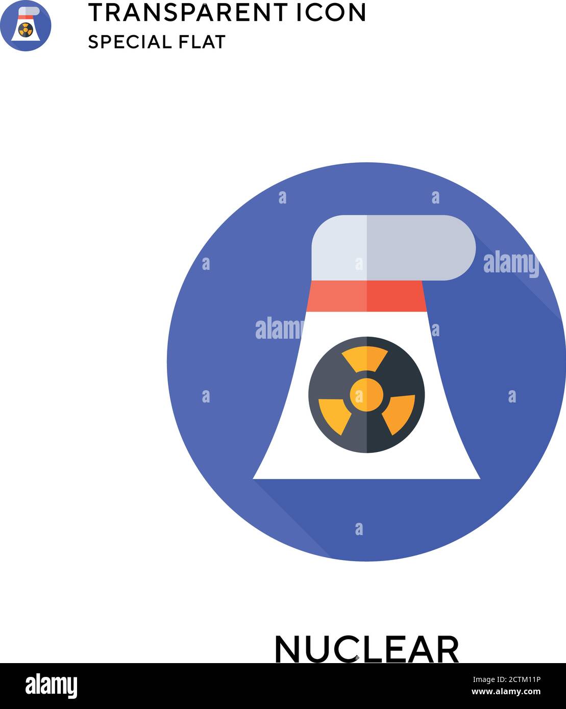 Icône de vecteur nucléaire. Illustration de style plat. Vecteur EPS 10. Illustration de Vecteur