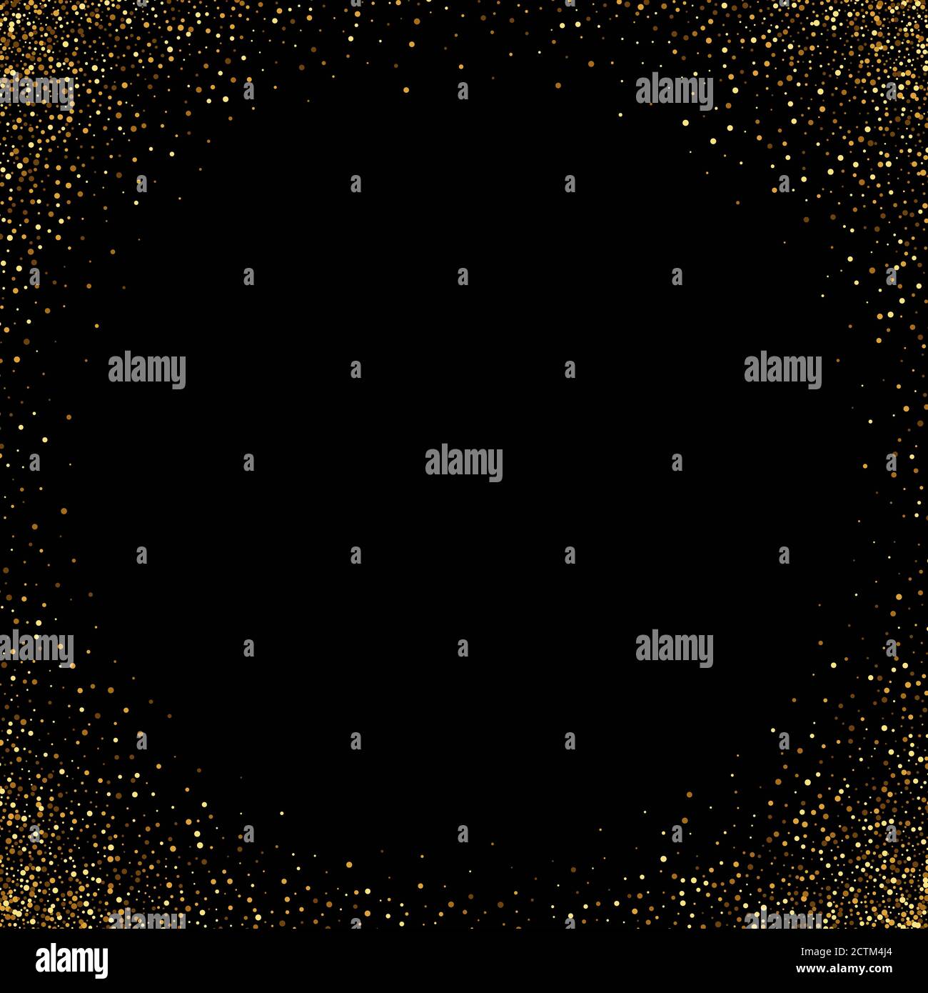 Texture pailletée dorée sur fond noir. Explosion dorée de confetti Design Element Illustration de Vecteur
