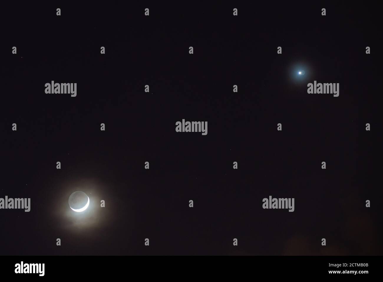 Crescent Moon et Planet venus Banque D'Images
