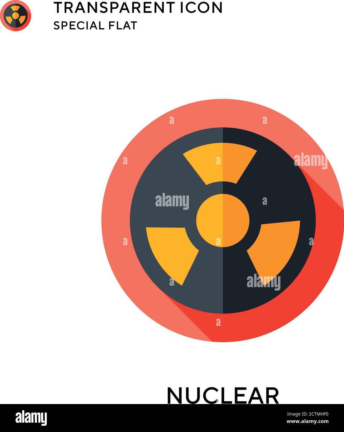 Icône de vecteur nucléaire. Illustration de style plat. Vecteur EPS 10. Illustration de Vecteur
