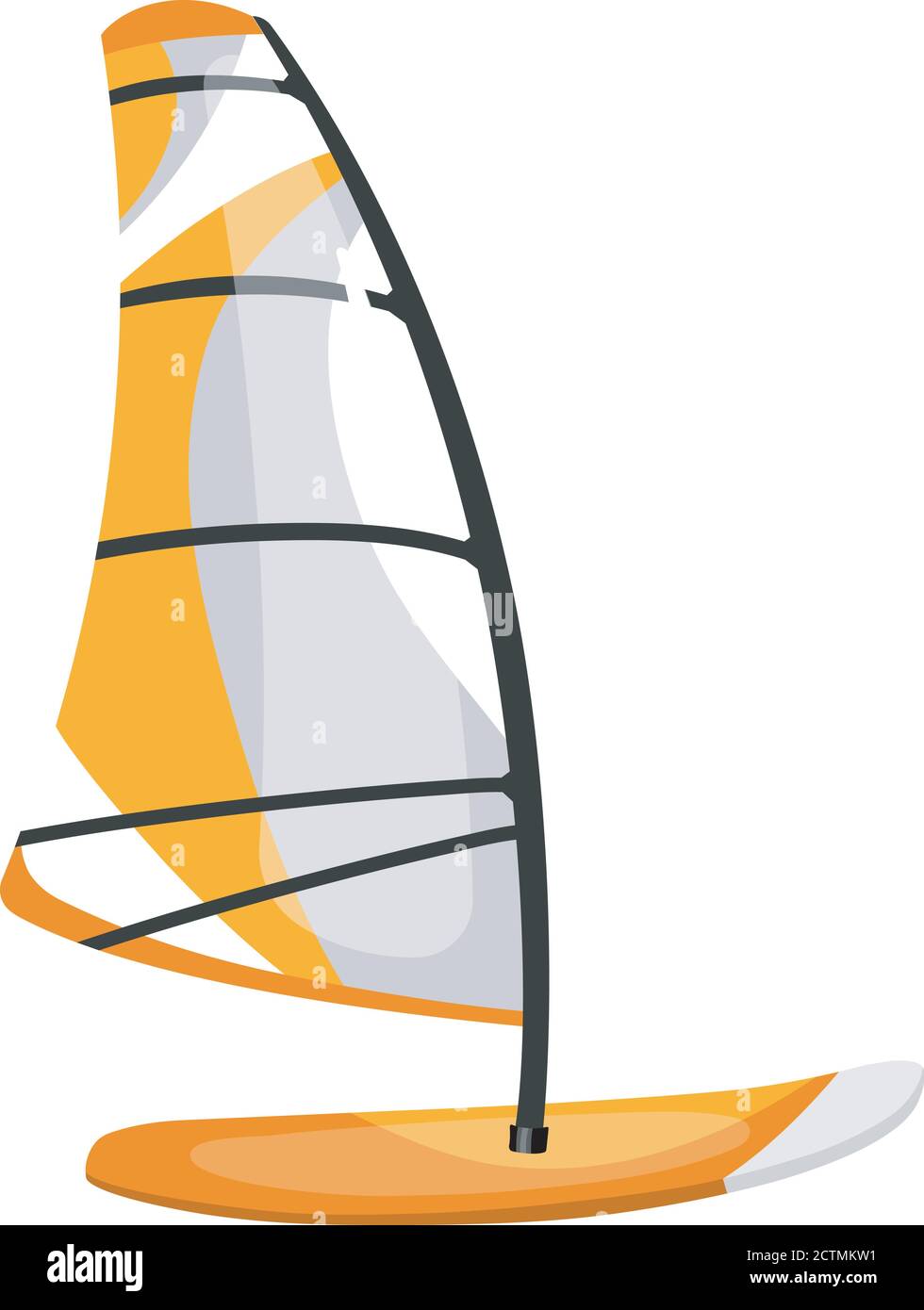 Planche à voile illustration vectorielle plate Illustration de Vecteur