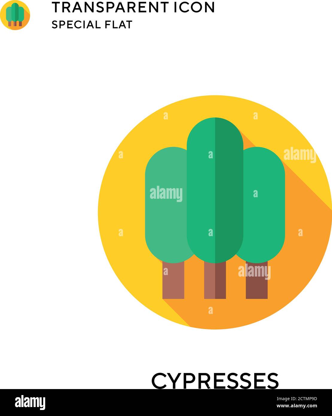 Icône vecteur de cyprès. Illustration de style plat. Vecteur EPS 10. Illustration de Vecteur
