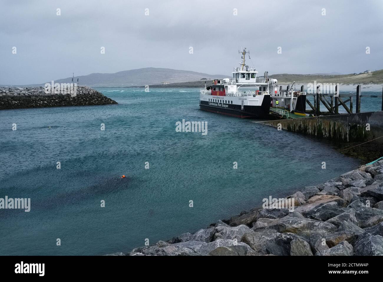 Eriskay - Barra Ferry au port d'Eriskay, dans les Hébrides extérieures Banque D'Images