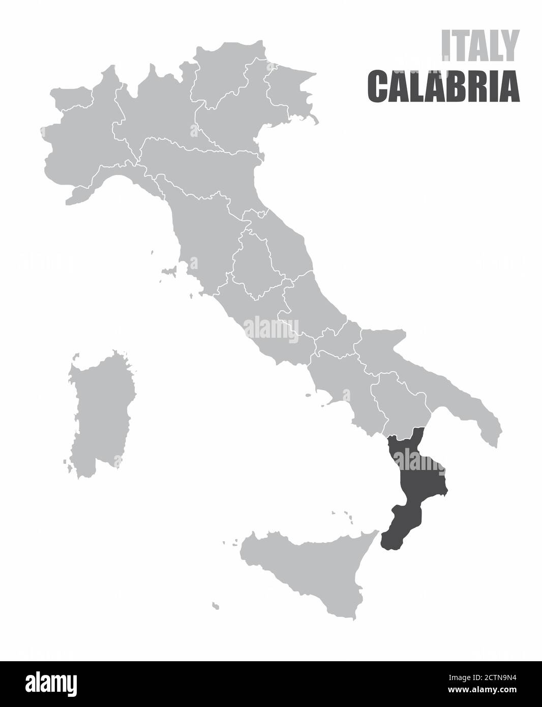 Italie carte Calabre Illustration de Vecteur