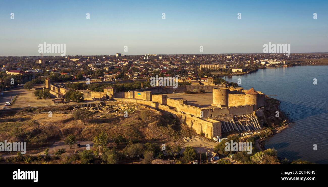 panorama de la forteresse médiévale d'Akkerman par temps ensoleillé Banque D'Images